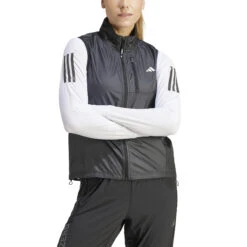 Veste Sans Manche Femme Adidas Own The Run -Équipement De Fitness adidas ik7446 4 apparel on model front view white